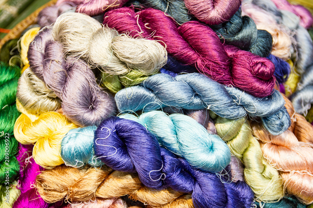 The silk yarn is obtained from a silkworm, Household handicrafts of