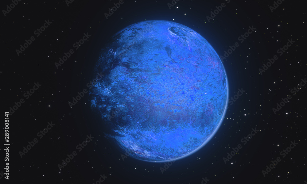 3d render of abstract old planet in process of explosion on black background
