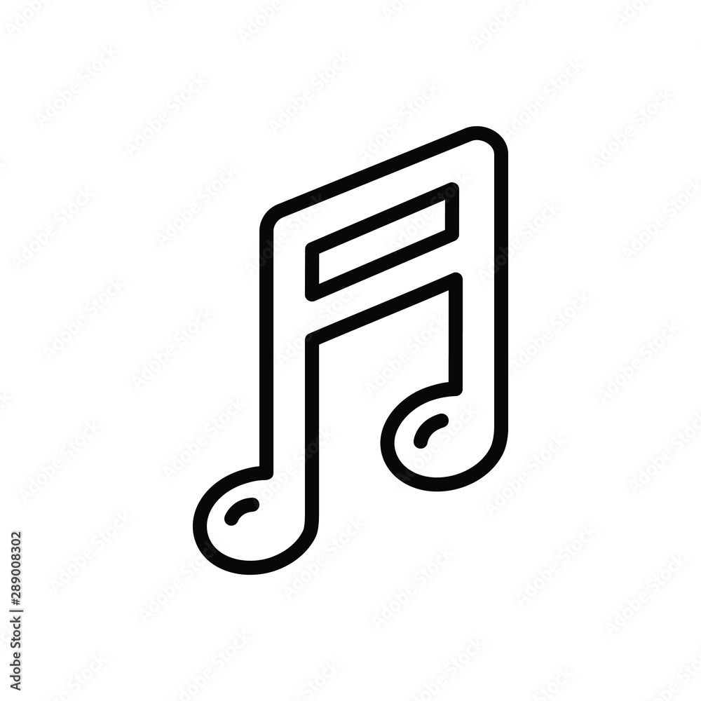Black line icon for music note Black line icon for music note