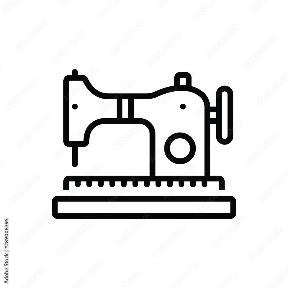 Black line icon for sewing machine 