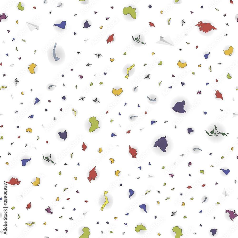Seamless pattern with mainlands on white background. Vector Illustration Seamless pattern with mainlands on white background. Vector Illustration