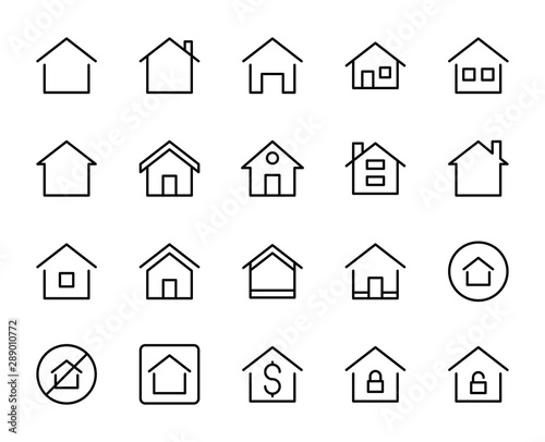 House line icon set. Collection of vector symbol in trendy flat style on white background. Web sings for design.