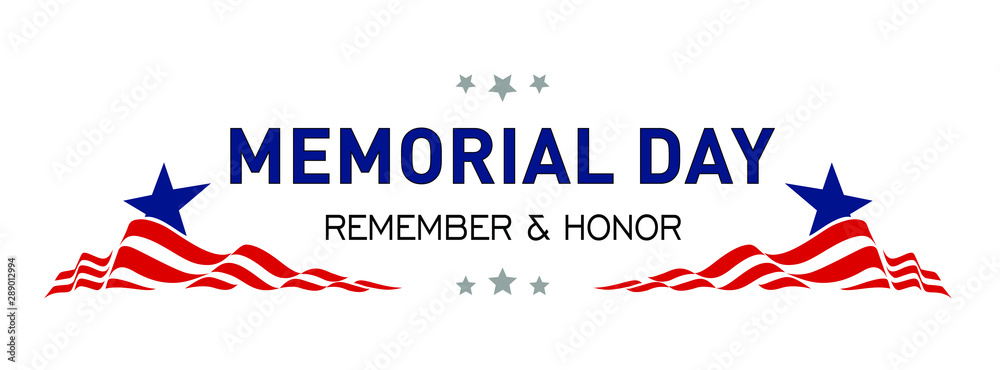 Memorial Day. Remember and honor. Memorial Day Banner Vector illustration.  - obrazy, fototapety, plakaty 