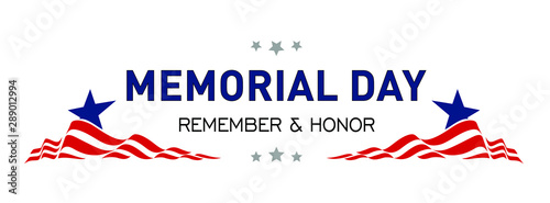 Memorial Day. Remember and honor. Memorial Day Banner Vector illustration. 