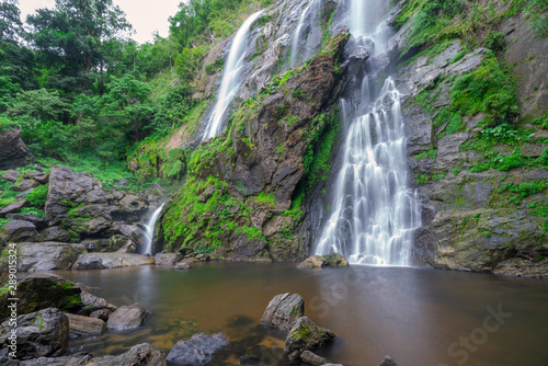 Khlong Lan waterfall is a beautiful Waterfalls in the rain forest jungle Thailand