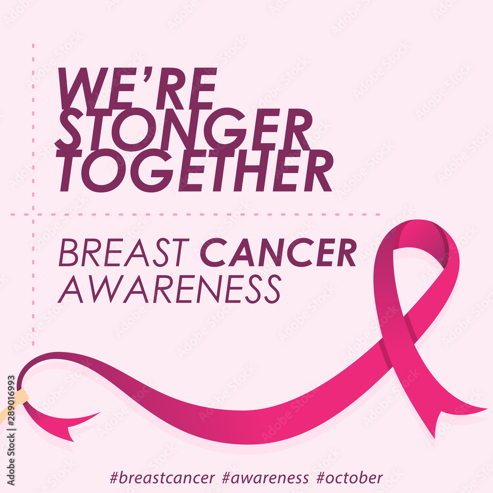 Quote for Breast Cancer day in flat style with color pink Quote for Breast Cancer day in flat style with color pink