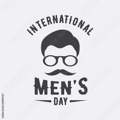 International men day or father day vector emblem on the white background