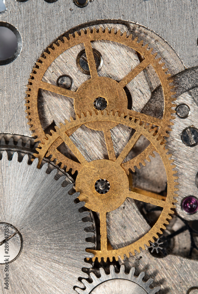 clockwork vintage mechanical watch, high resolution and detail
