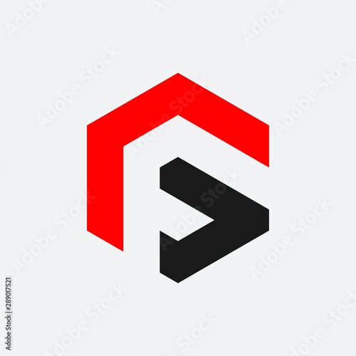 Letter F geometric logo design