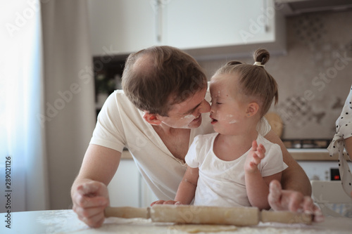 Caucasian dad and daughter with down syndrome