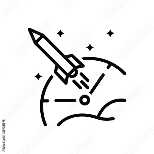 Black line icon for fast rapid 