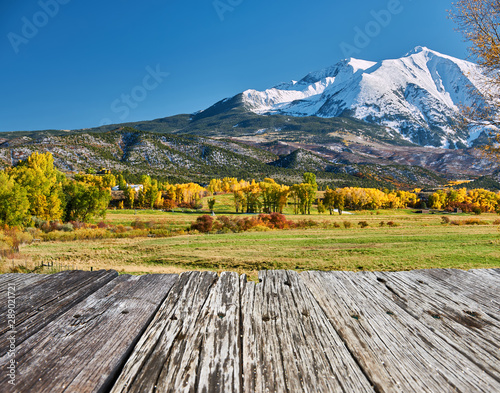 Mount Sopris autumn landscape in Colorado Rocky Mountains, USA. photo