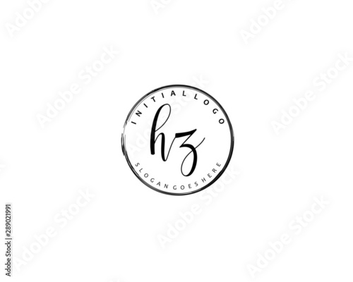 HZ Initial letter logo template vector