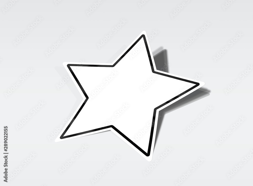 Star shaped sticker mockup isolated on white 3D rendering Star shaped sticker mockup isolated on white 3D rendering