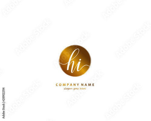 HI Initial letter logo template vector