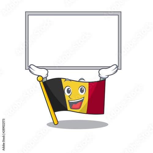 Up board flag belgium character shaped the mascot