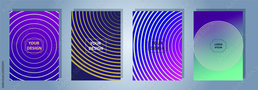 Minimal cover design with geometric shapes. Color gradient background. Creative template for design, cover, banner, poster, mobile app