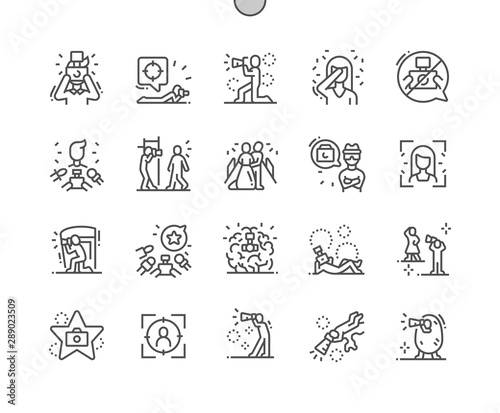 Paparazzi Well-crafted Pixel Perfect Vector Thin Line Icons 30 2x Grid for Web Graphics and Apps. Simple Minimal Pictogram