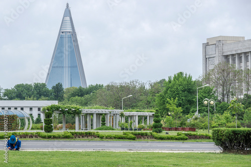 Collective works on the Mansu Hill, Pyongyang, North Korea photo