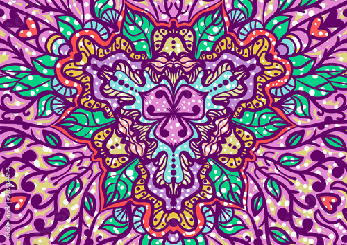 color pattern of lines and doodles, flower