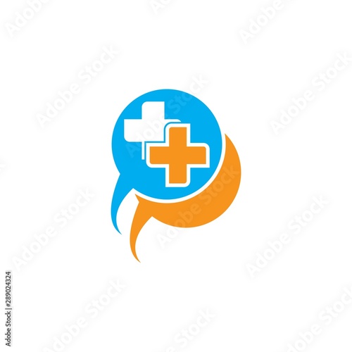 Chat health logo vector icon