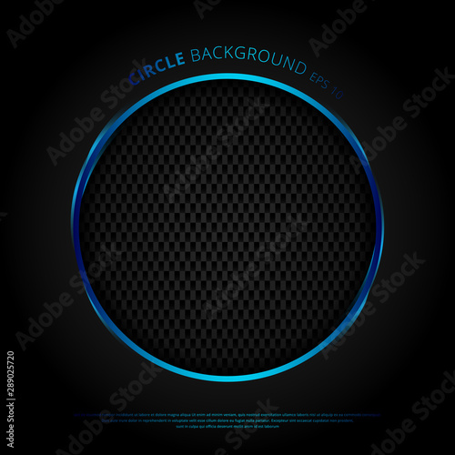 Template abstract technology style circle metallic blue shiny color black frame layout modern tech design carbon fiber background.