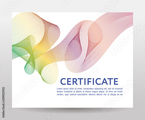 Certificate. Template diplomas, currency. Vector gradient frame