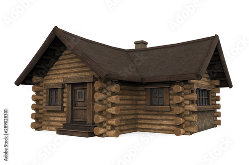 Wooden Log Cabin House Isolated © nerthuz