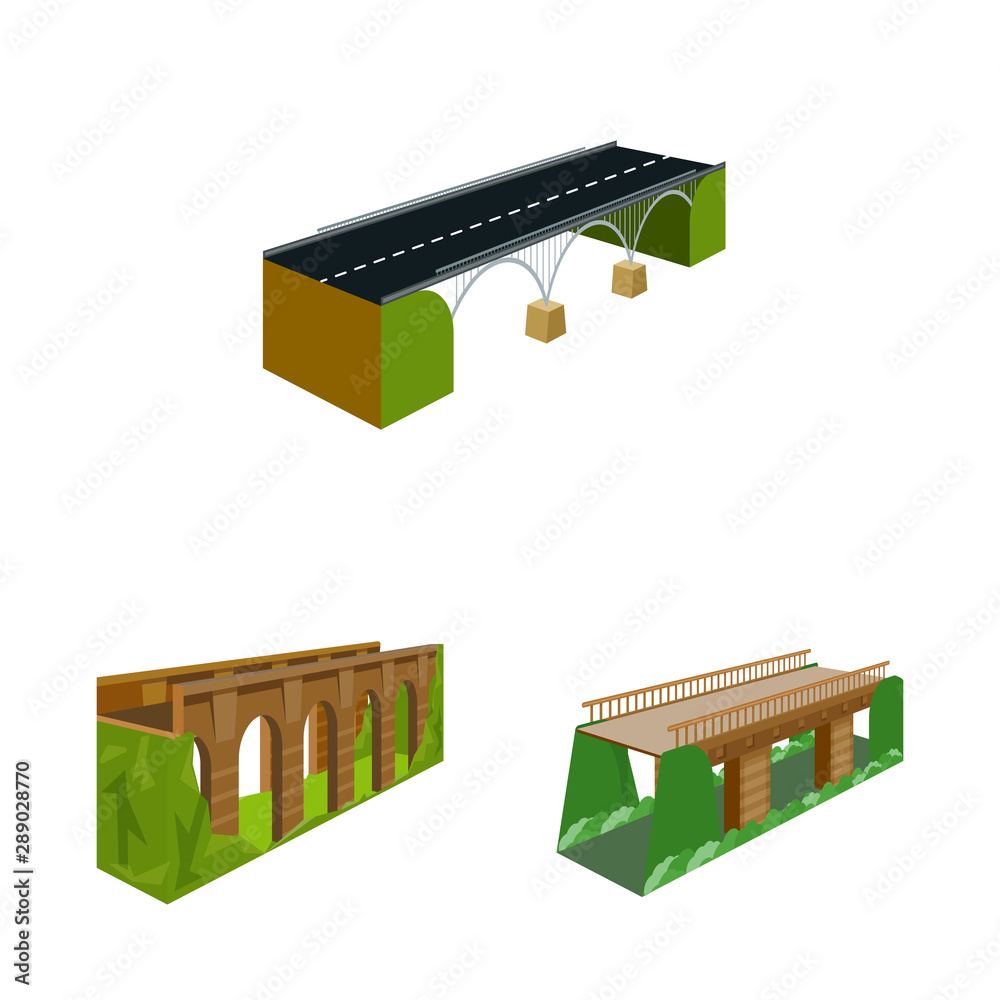 Vector design of bridgework and architecture sign. Set of bridgework and structure stock symbol for web. Vector design of bridgework and architecture sign. Set of bridgework and structure stock symbol for web.