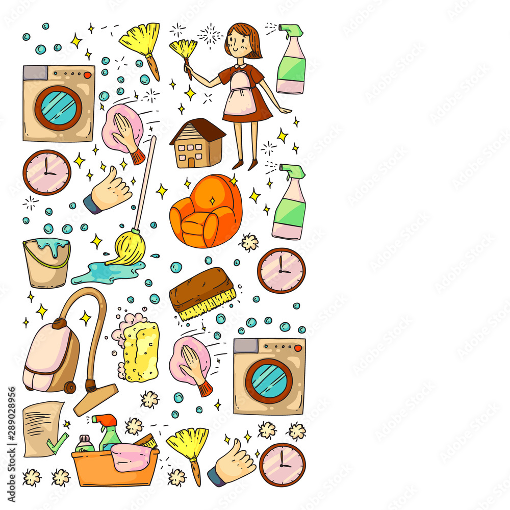 Cleaning services company vector pattern Cleaning services company vector pattern