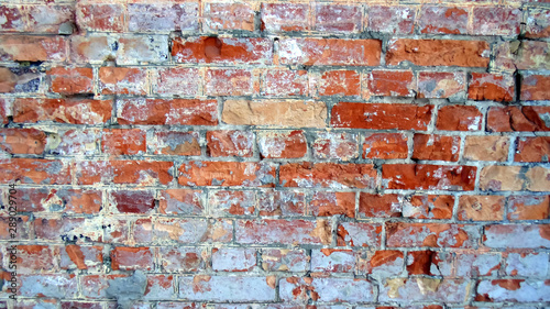 Old crack brick wall background