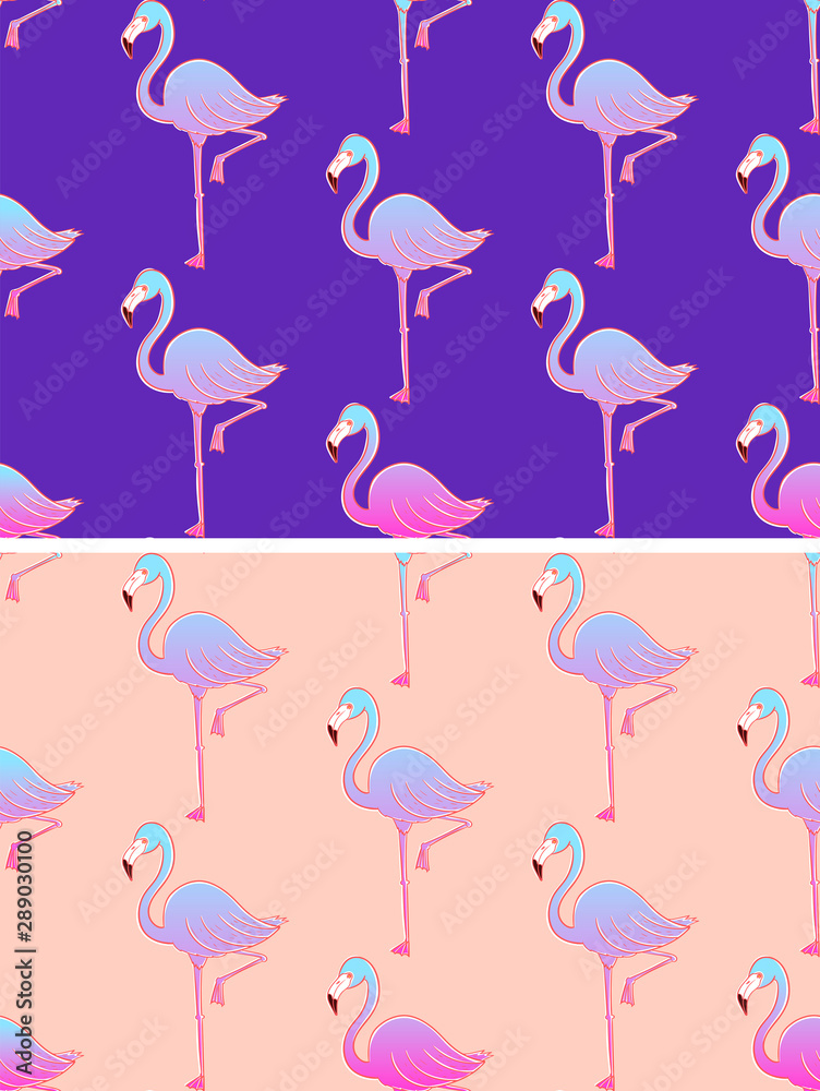 gradient seamless pattern with flamingo gradient seamless pattern with flamingo