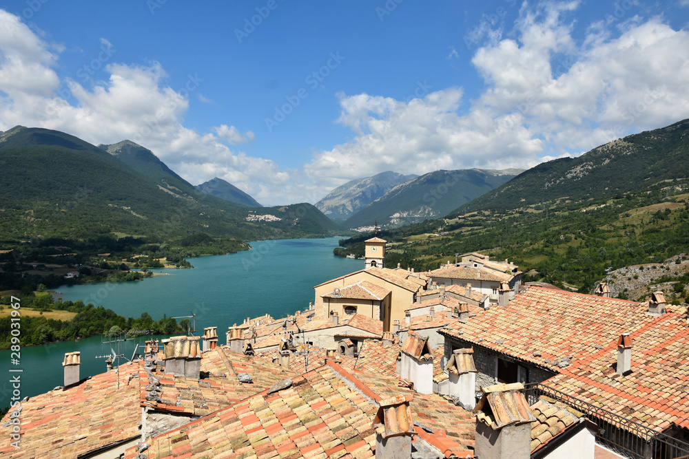 Barrea, Italy, 12/7/2019. Holidays in a town in the Abruzzo National Park