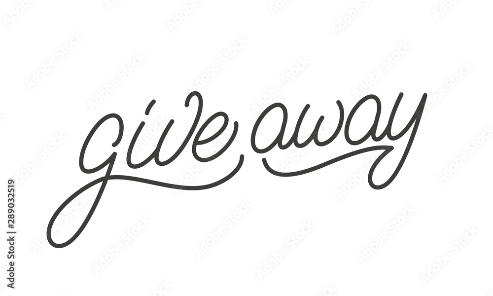 Giveaway lettering. Label badge design for social media marketing give away Giveaway lettering. Label badge design for social media marketing give away