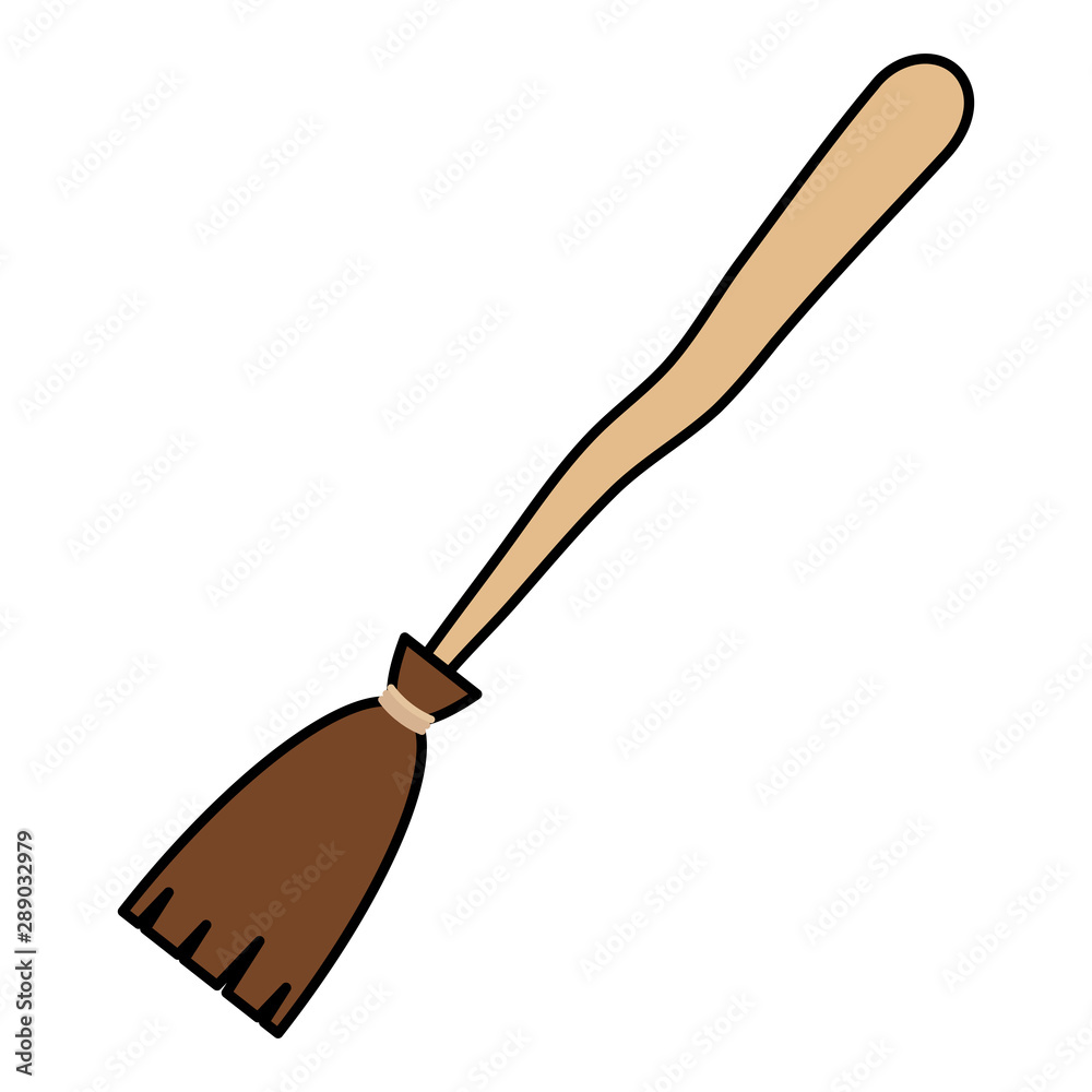 Obraz premium Halloween broom vector design