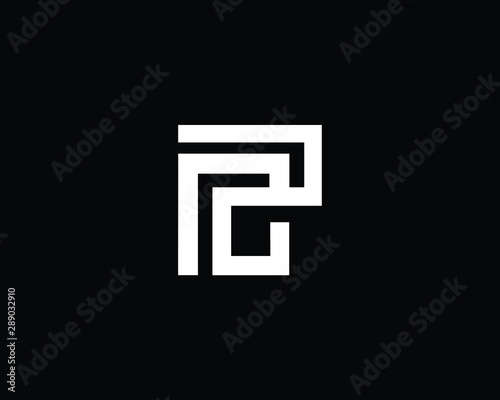 Creative and Minimalist Letter PC RC Logo Design Icon, Editable in Vector Format in Black and White Color