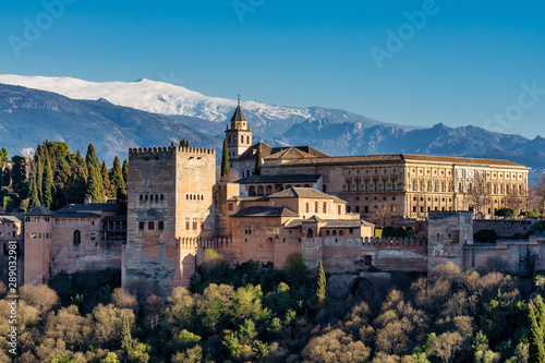 View of Alhambra Palace in Granada, Spain in Europe
