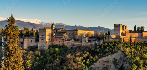 View of Alhambra Palace in Granada, Spain in Europe