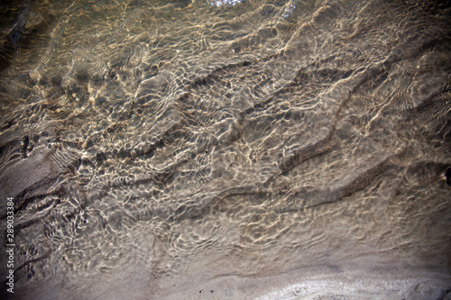 closeup of sand in shallow water