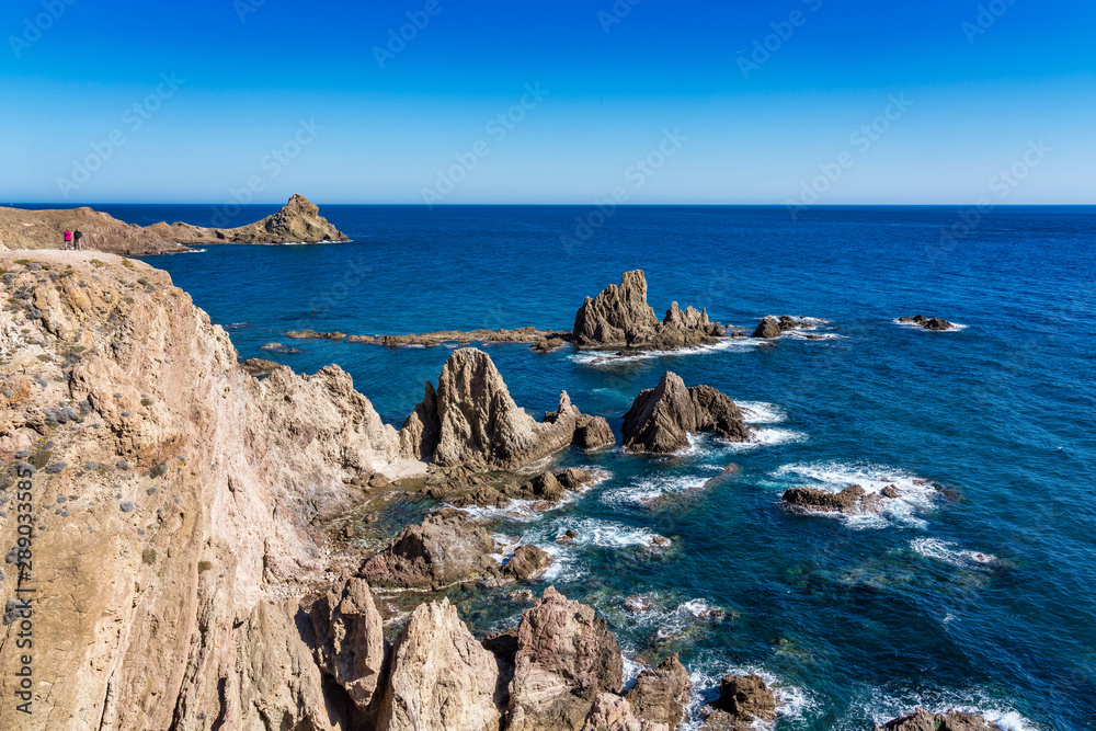 Fototapeta premium Rocky Coast of Cabo de Gata Nijar Park, Almeria, Spain