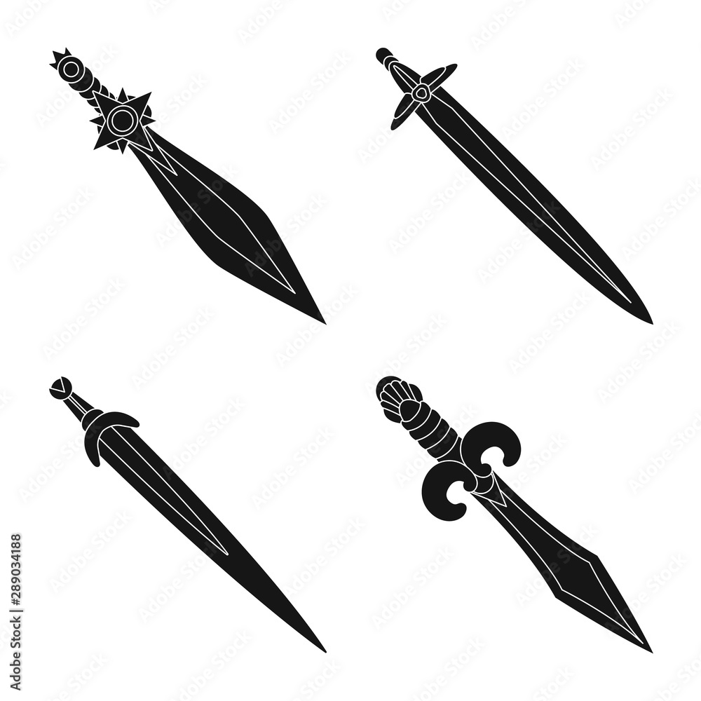 Vector design of sharp and blade sign. Collection of sharp and dagger stock symbol for web. Vector design of sharp and blade sign. Collection of sharp and dagger stock symbol for web.