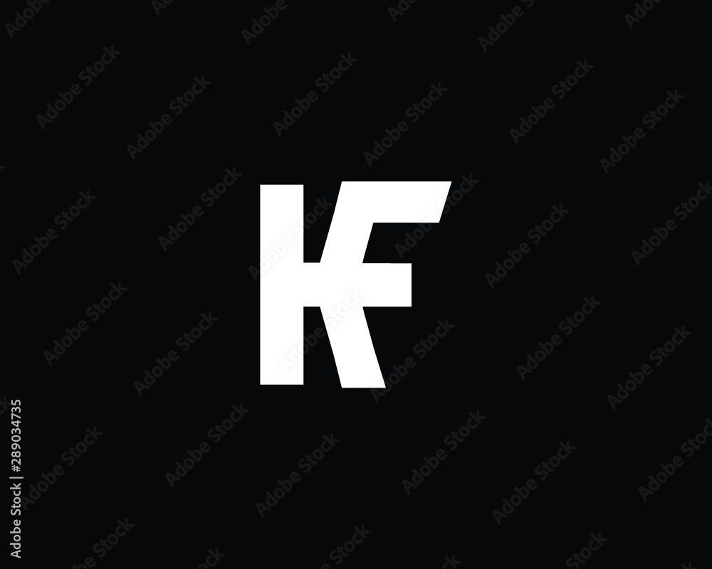 Creative and Minimalist Letter KF HF Logo Design Icon, Editable in Vector Format in Black and White Color Creative and Minimalist Letter KF HF Logo Design Icon, Editable in Vector Format in Black and White Color