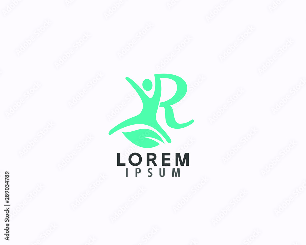 Initial letter R Natural and beauty Logo Design Template Stock Vector ...