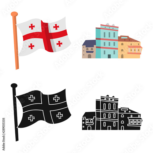 Isolated object of culture and sightseeing symbol. Set of culture and originality vector icon for stock.