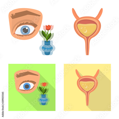 Vector design of diet and treatment sign. Set of diet and medicine vector icon for stock.