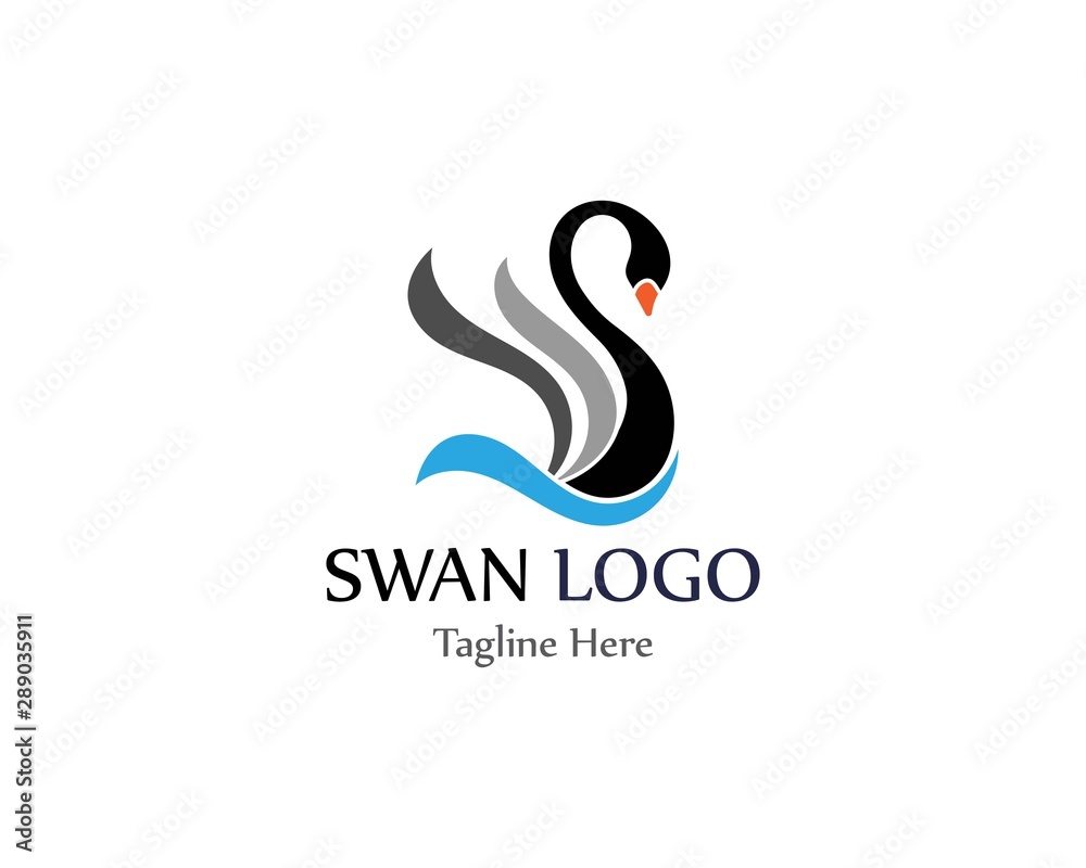 Swan logo simple icon template vector illustration creative design Swan logo simple icon template vector illustration creative design