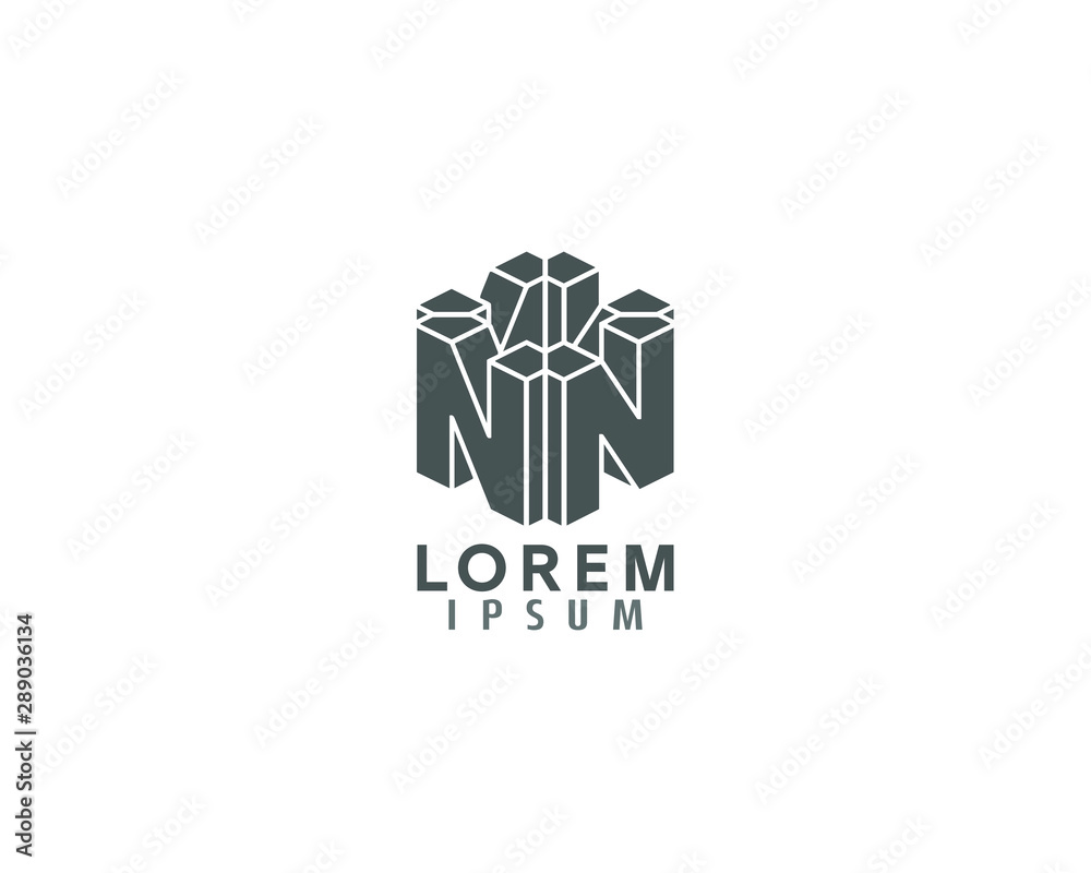 Initial N Letter 3D Awesome Three Dimensions Logo Design Template Fully Editable Vector Initial N Letter 3D Awesome Three Dimensions Logo Design Template Fully Editable Vector