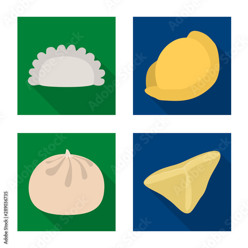 Vector illustration of products and cooking logo. Set of products and appetizer stock symbol for web.