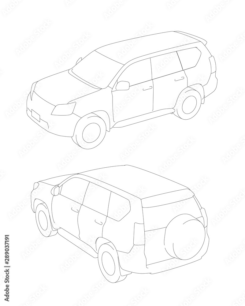 Fototapeta premium 25 SUV 01 外観_テクニカルイラスト