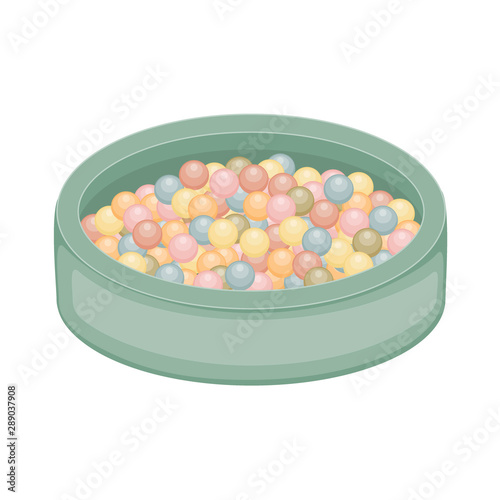 Small ball pit isolated on white background. Flat vector illustration